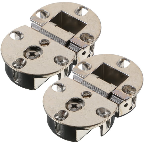 HERFIER 2 Pcs Zinc Alloy Round Tray Table Hinge Folding Tops Spring Hinges 2.55x1.57x0.59in