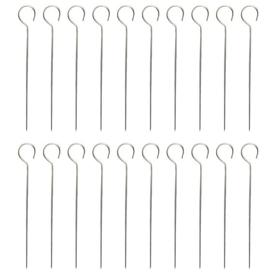 GETAJGHSD Chicken Skewers 20-Pcs Metal Kebab Sticks for Bbq Stainless Steel 0.2Cm Thick
