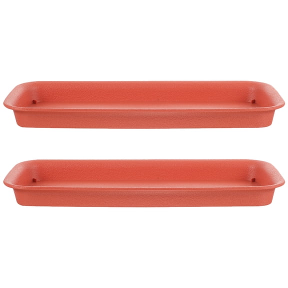 HERFIER 2Pcs Rectangular Flowerpot Water Tray Rectangular Plant Saucer Garden Plant Pot Holder Tray 15.52x6.56x1.26in