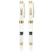 HERFIER 2Pcs Transparent Fountain Pens Portable Fountain Pens Piston Fountain Pens Calligraphy Pens 5.5x0.63x0.59in
