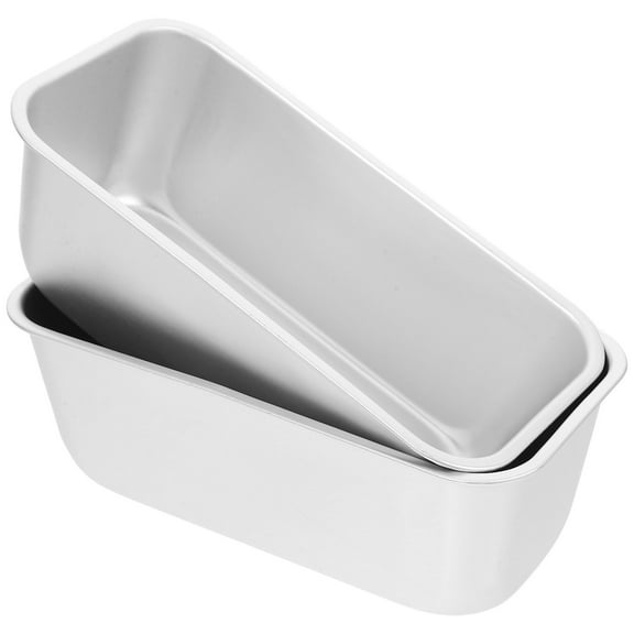 HERFIER 2pcs Aluminium Alloy Gel Cake Molds for Toast Baking Baking Mold Trays 7.86x3.85x2.75in