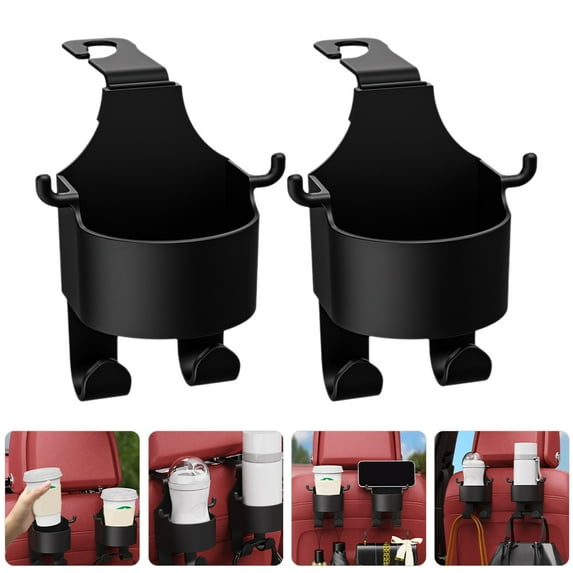 HERFIER 2pcs Headrest Cup Holder Backseat Automotive Cup Organizer Holder Back Seat Cup Holder 5.66x3.34x2.79in