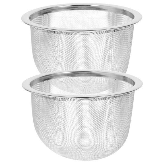 HERFIER 2pcs Stainless Steel Tea Strainer Insert Tea Infuser Tea Pot Accessories Tea Filter Mesh 3.14x3.14x2.04in