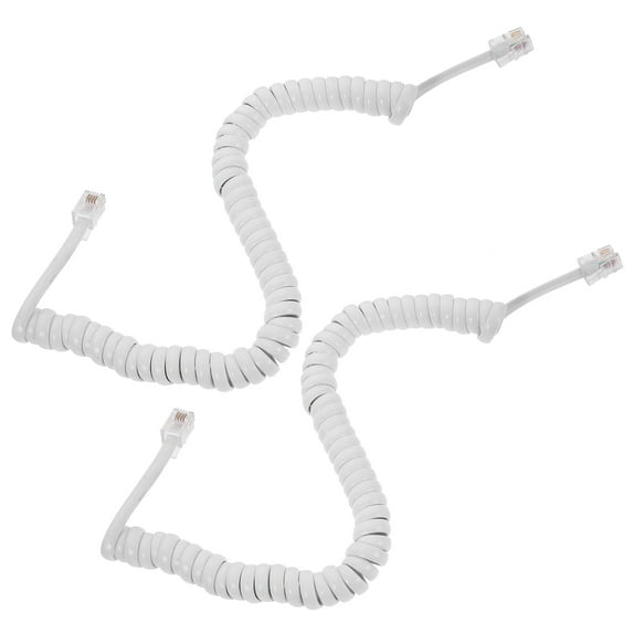 HERFIER 2pcs Telephone Cords Phone Cords Handset Cords Coiled Telephone Handset Cord 9.04x0.59x0.59in