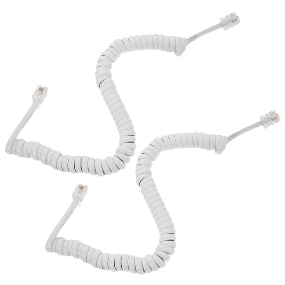 HERFIER 2pcs Telephone Cords Phone Cords Handset Cords Coiled Telephone Handset Cord 9.04x0.59x0.59in