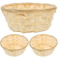 thumbnail image 1 of HERFIER 3Pcs Snack Storage Basket Bamboo Egg Basket Storage Holder Organizing Basket Handmade Basket 7.86x7.86x3.14in, 1 of 8