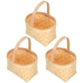 thumbnail image 1 of HERFIER 3pcs Mini Woven Basket with Handles Handheld Candy Party Treats 3.73x2.75x2.55in, 1 of 8