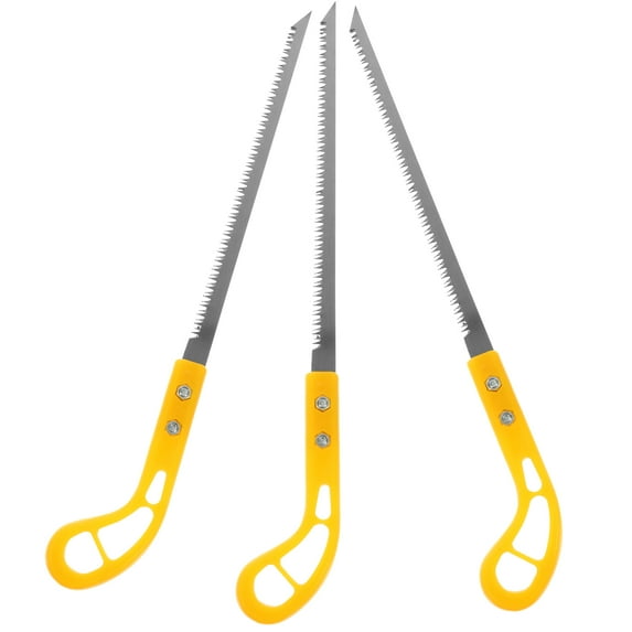 GETAJGHSD Hand Saw Tree Cutting Tool Yellow Plastic 3Pcs 35x5x1.2cm