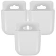 thumbnail image 1 of HERFIER 3pcs Wall-mounted Storage Box Multifunctional Cell Phone Charging Rack Hanging Storage Container (White) 4.52x3.54x1.38in, 1 of 9