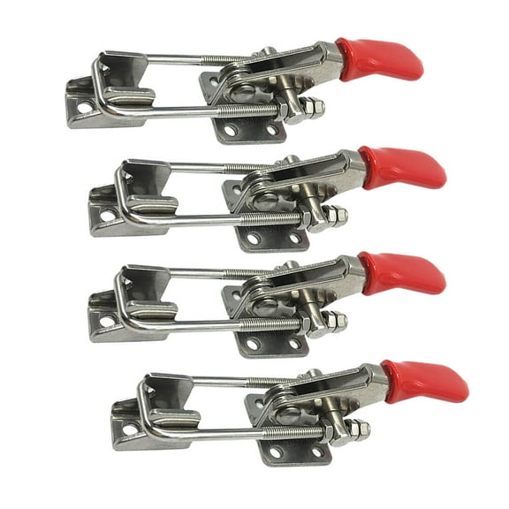 HERFIER 4 Pcs Solid Toggle Latch Clamp Metal Adjustable Door Cabinet Box Case Toggle Latch Heavy Duty Hand Tool 3.14x1.18x1.18in