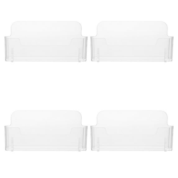HERFIER 4Pcs Acrylic Cards Holders Business Cards Holders Desktop Cards Stands Transparent Cards Holder 3.73x1.97x0.86in