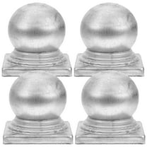 GETAJGHSD Post Cap Fence Iron Ball Shaped Post Caps 4Pcs Silver