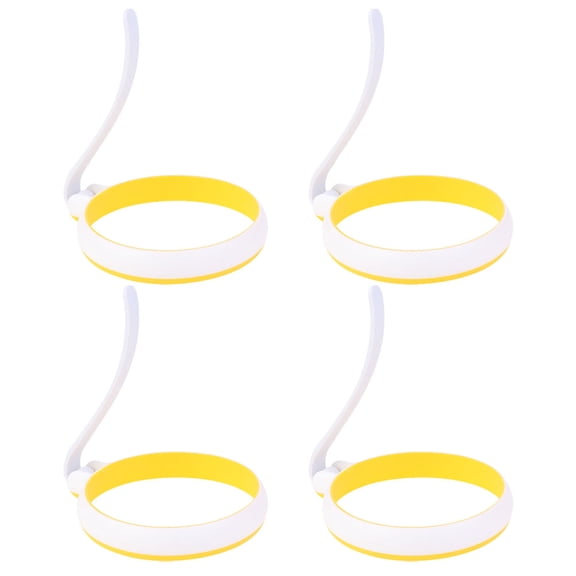 HERFIER 4-Pack Nonstick Silicone Molds with Handles, Kitchen for Perfect Eggs, 5.11x3.93x3.93in