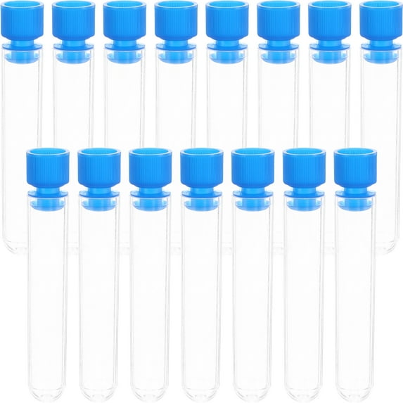 HERFIER 50pcs Test Tubes Test Vials Storage Containers Clear Tube for Sample Testing 2.36x0.47x0.47in