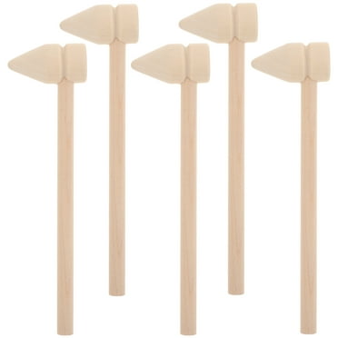 HERFIER 5Pcs Small Hammer Mallets Pounding Toys Tiny Wooden Hammering Tools Mini Hammers Party Favors
