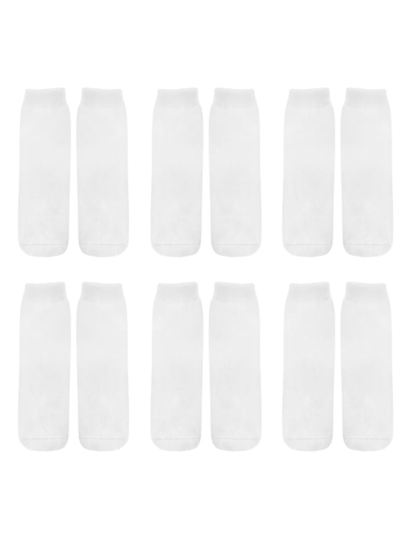HERFIER 6 Pairs White Sublimation Socks for Men and Women, 30cm Comfortable Breathable Athletic Socks