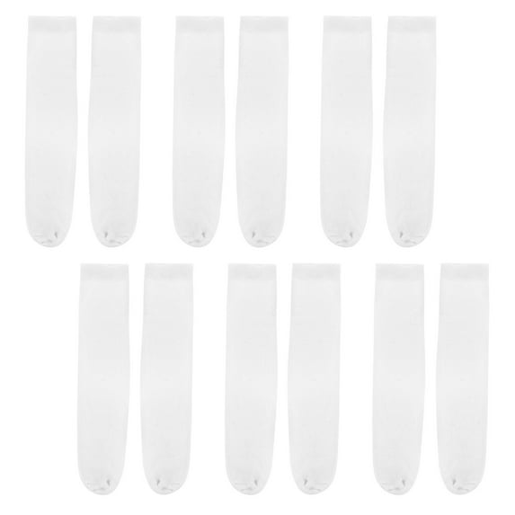 HERFIER 6 Pairs of Blank White Sublimation Socks Printable Socks Straight Blank Socks 15.72x2.75x0.08in