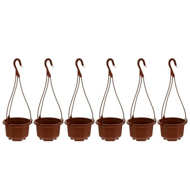 HERFIER 6 Sets Hanging Flowerpot Plastic Planter Decorative Orchid Hanging Pot 10.41x3.85x2.36in