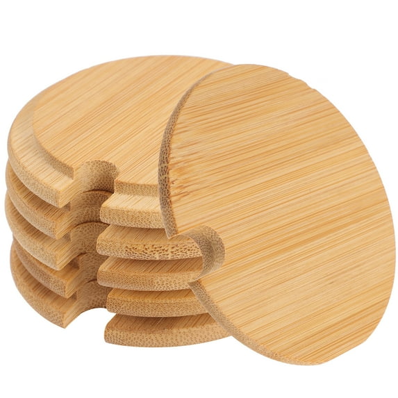GETAJGHSD Coffee Mug Lid Replacement Wood Cup Lid Bamboo 6Pcs 3.22X3.22X0.39in