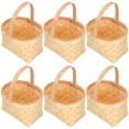 thumbnail image 1 of HERFIER 6pcs Mini Woven Basket with Handles Handheld Candy Party Treats 2.55x1.77x1.38in, 1 of 9
