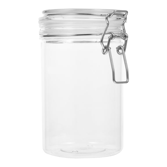 HERFIER 750ml Airtight Plastic Storage Canister with Locking Clamp for Coffee, Tea, Sugar, Grains - Container 3.93x3.93x6.29in
