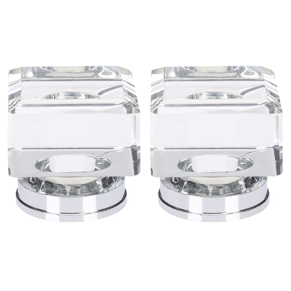 HERFIER Clear Glass Handle Round Cabinet Knobs for Kitchen Wardrobe