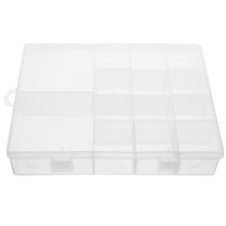 HERFIER Clear Plastic Organizer Box with Adjustable Dividers Bead Storage Organizer for Jewelry Crafts Tools and Small Parts