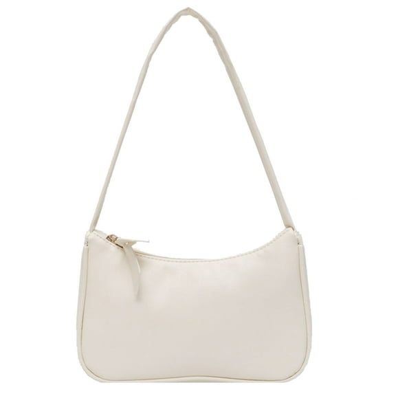 HERFIER Fashionable White PU Shoulder Bag Handbag Purse Chic Bag