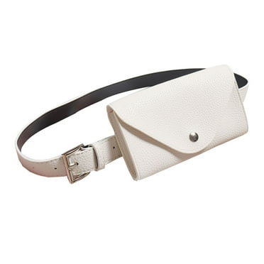 HERFIER Leather Mini Fanny Pack with Removable Belt for Women