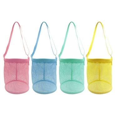 HERFIER Mesh Beach Bag Shell Tote for Kids - 4pcs