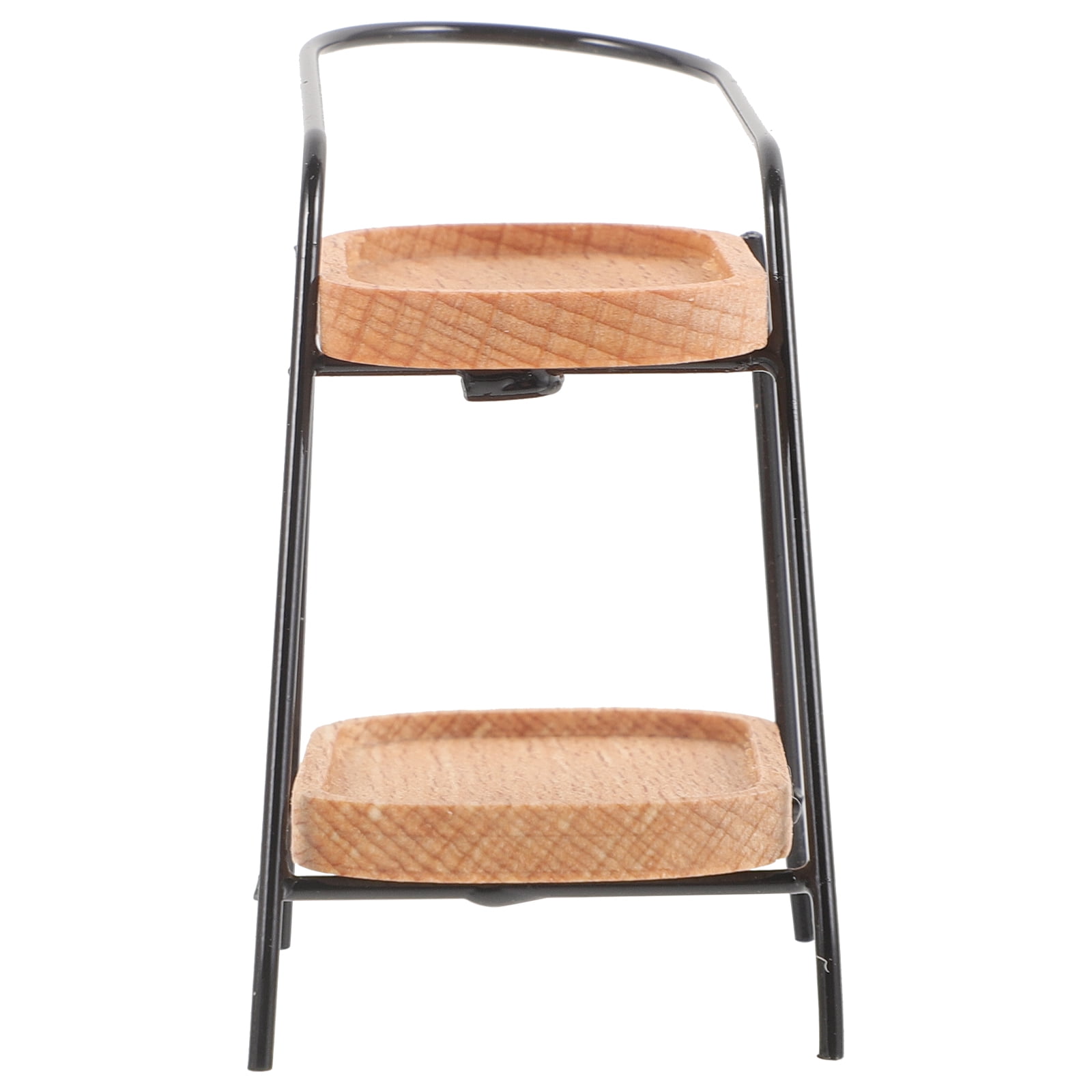 HERFIER Mini Wood Shelf 1:12 Dollhouse Storage Rack Tiny 2 Tier ...