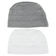 thumbnail image 1 of HERFIER Night Hat, Elastic Bonnet Cover for Sleeping, 2Pcs (White Gray), 1 of 8