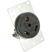 HERFIER RV Outlet 30a 125v Flush Receptacle Electrical Straight Blades Receptacle 3.69x2.24x1.73in