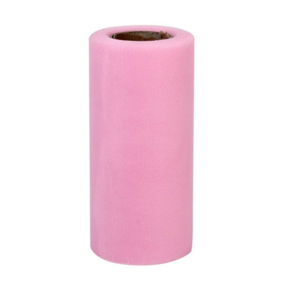 HERFIER Roll of 22M*15CM Banquet Wedding DIY Tulle Craft Tutu Decoration (Pink) 86.46x5.9x2.55in