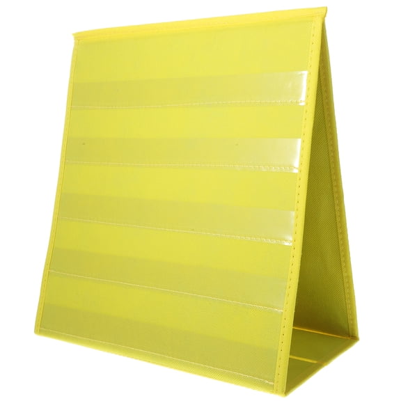 GETAJGHSD Yellow Desktop Pocket Chart with Number Pictures, Non-Woven Fabric, 1 Piece Educational Tool for Classroom