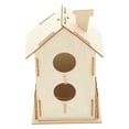 thumbnail image 1 of HERFIER Unpainted Bird House DIY Bird House Kit Children Painting Wooden Bird House Toy, 1 of 9