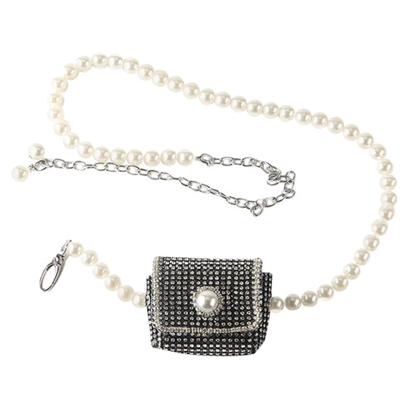 HERFIER Women's Metal Waist Chain Belt Fanny Pack Rhinestone Purse
