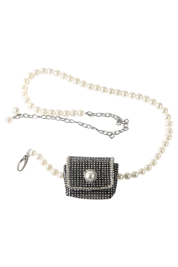 HERFIER Women's Metal Waist Chain Belt Fanny Pack Rhinestone Purse
