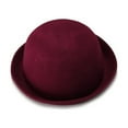 thumbnail image 1 of HERFIER Wool Fedora Roll-up Hat for Women, Men, Girls - Wine Red, 1 of 5