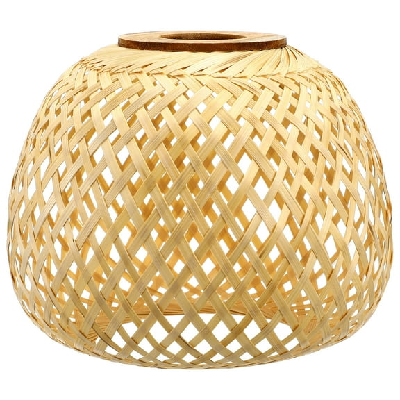 GETAJGHSD Large Woven Bamboo Lampshade Burlap Pendant Light Cover Rustic Ceiling Light Fixture