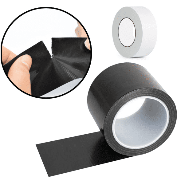 HERFOM 4 Pack Duct Tape, Mixed Size, Black, 0.79/1.18/1.57/1.97" x 44 yd, Hand-tearable, Waterproof
