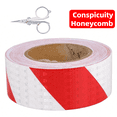 thumbnail image 1 of HERFOM Conspicuity Honeycomb Reflective Tape Kit, 1.97"x25.7yard, Red and White Safety Warning Tape, 1 of 7