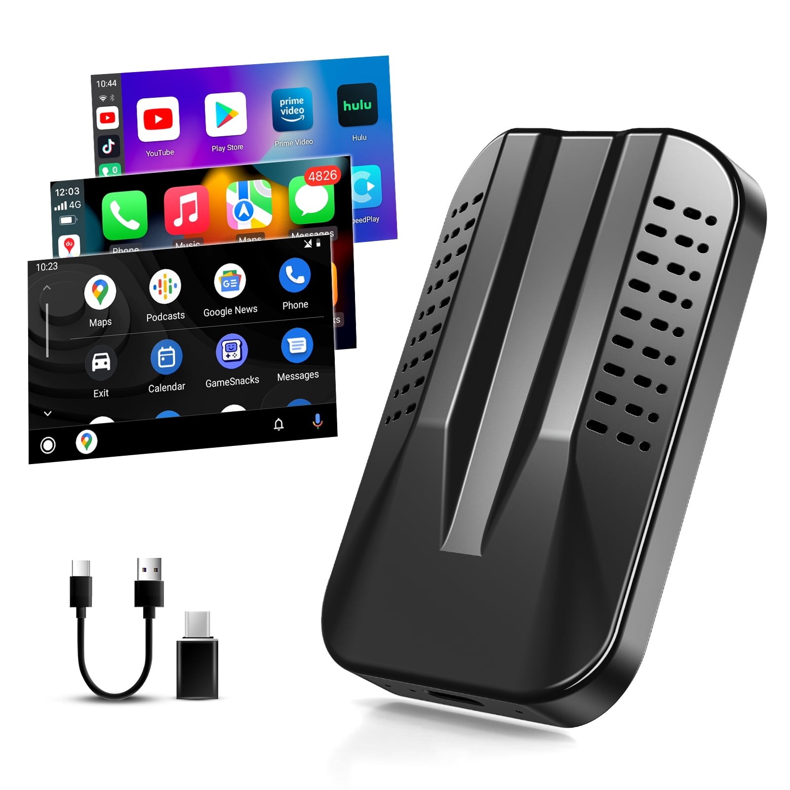 CarlinKit 5.0 CarPlay Wireless Adapter & Android Auto Wireless,Achieve  Wireless Life,Upgrade Online,Stable Connectivity, Universal Compatibility.
