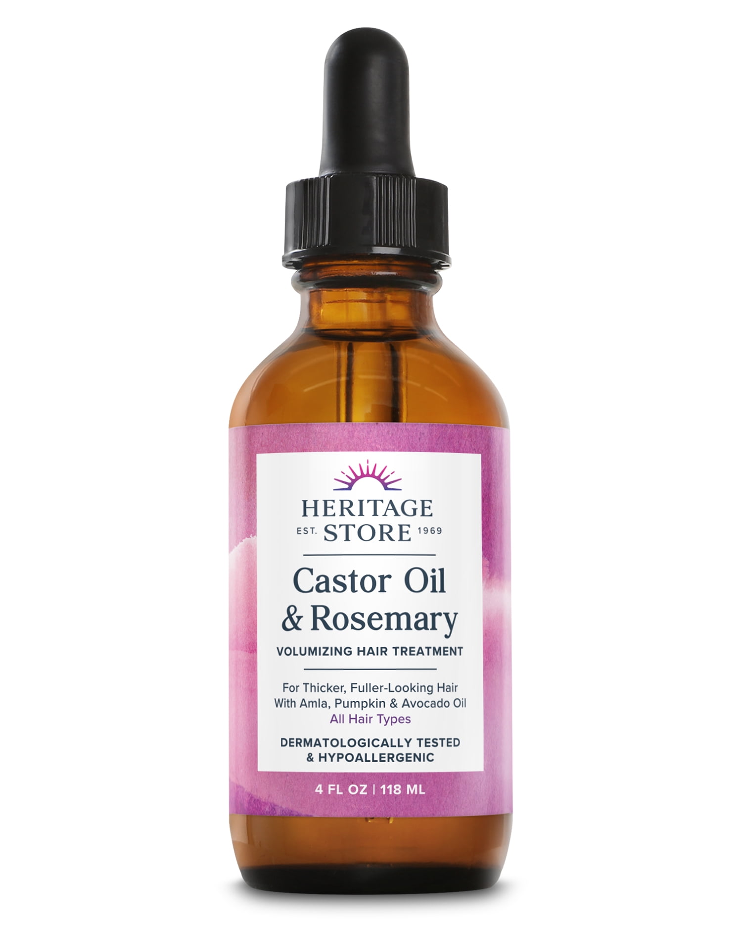 HERITAGE STORE Castor Oil & Rosemary Hair Treatment, 4 fl oz