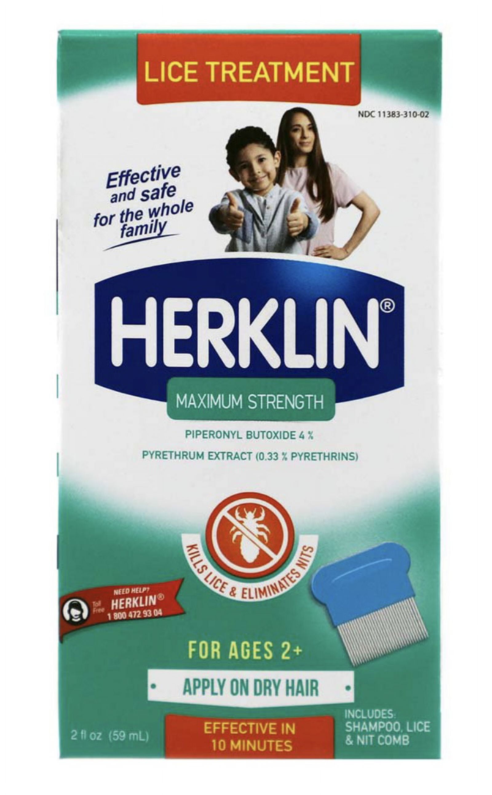 HERKLIN SHAMPOO FOR LICE EGGS MATA PIOJOS Y LIENDRES FREE COMB/PEINE