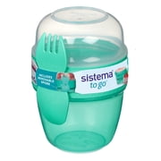 Sistema Snack Capsule To Go | with 2 Compartments & spork | 515 ml | Minty Teal