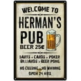 thumbnail image 1 of HERMAN'S Pub Sign Vintage Man Cave Bar 8 x 12 High Gloss Metal 208120028186, 1 of 1