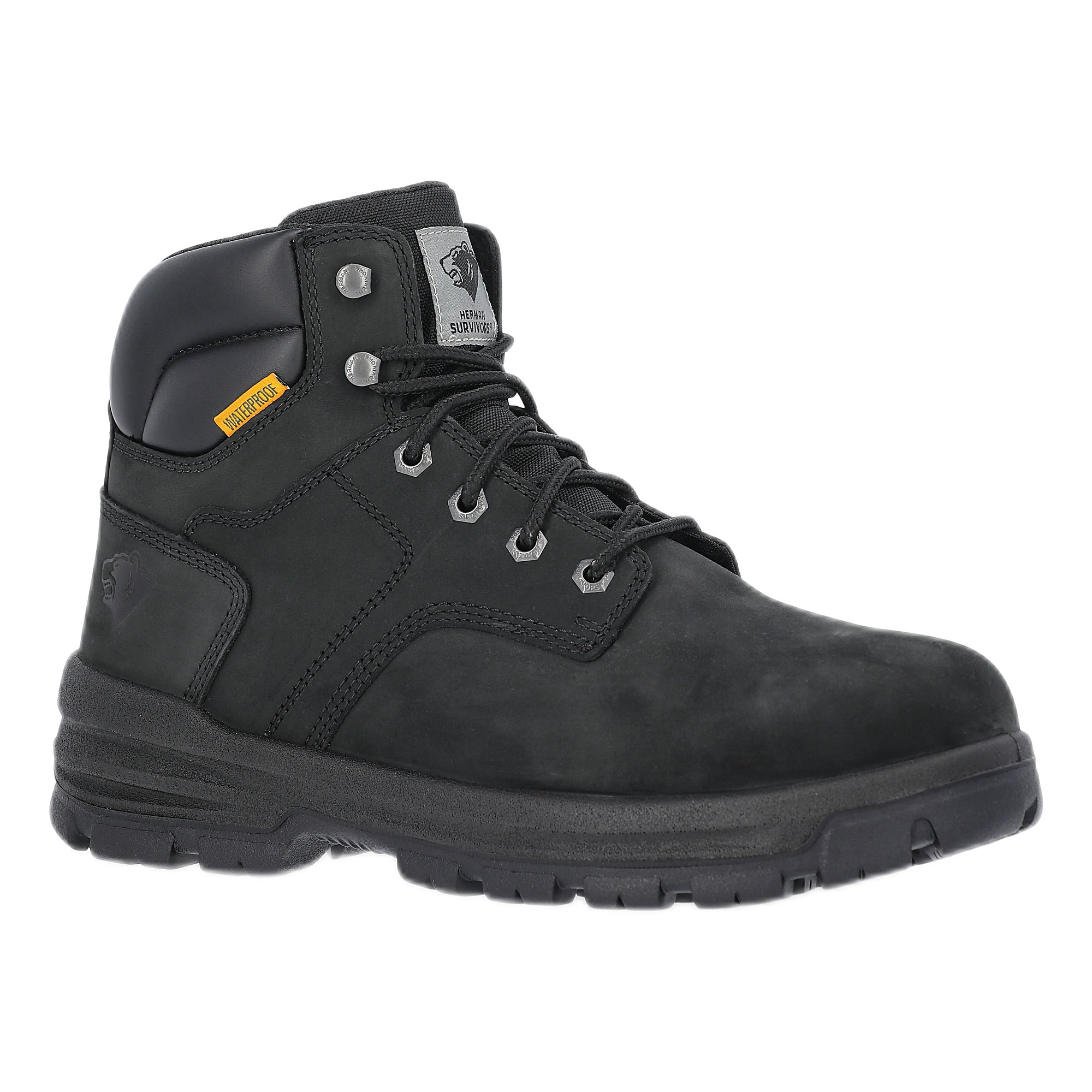 Herman Survivors Men's Black Boulder Water Resistant 6" Steel Toe Work Boots