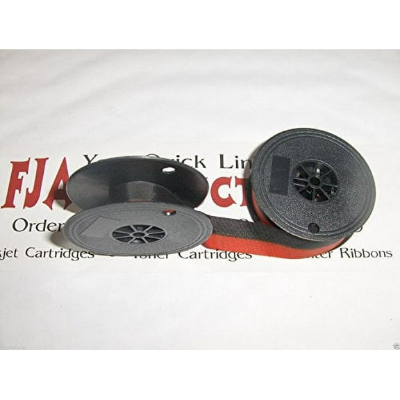 HERMES ROCKET SPOOL TYPEWRITER RIBBON - RED / BLACK INK RIBBON FOR HERMES ROCKET