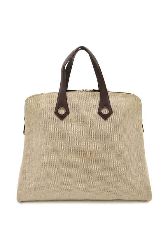 Pre-Owned HERMES Sac Ybou MM Tote Bag Handbag Canvas Leather Navy Blue J Stamp  Mark
